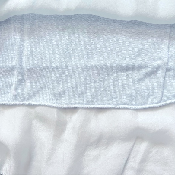 LOLA 100% Silk Top Blue SZ L Boho Floral Coquette Bell Sleeves Fairy Sheer - Picture 9 of 11